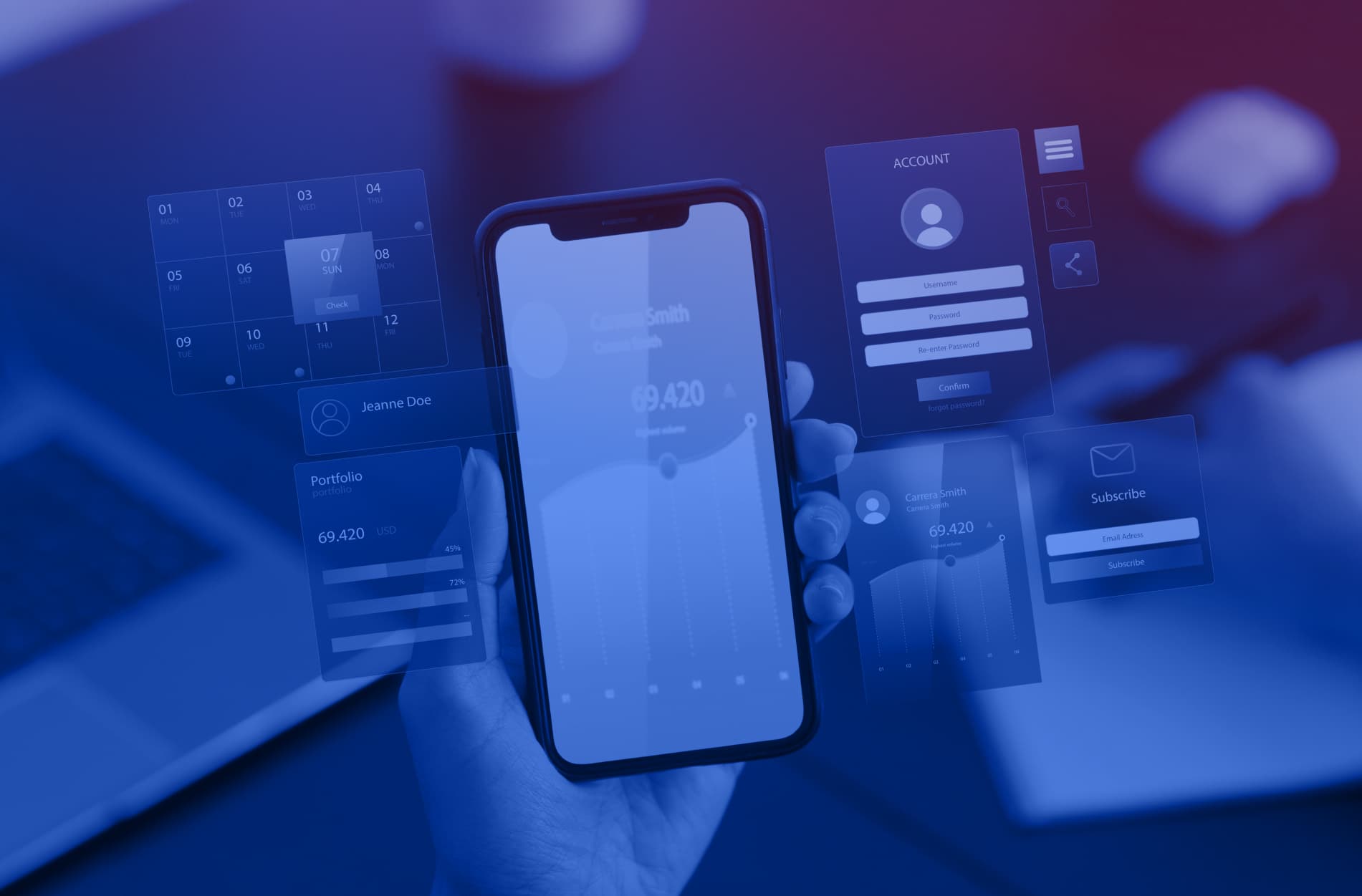 A picture showing a hand holding smathphone.